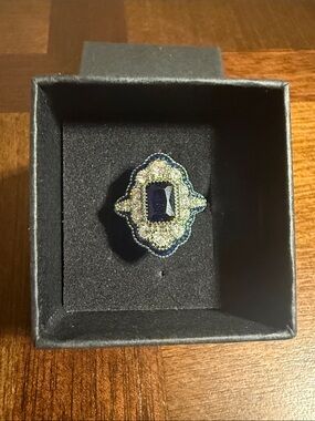 Elegant Blue Stone Statement Ring - Women's Jewelry SZ. 7